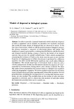 Models of dispersal in biological systems