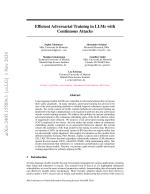 Efficient Adversarial Training in LLMs with Continuous Attacks