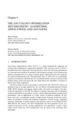 THE ANT COLONY OPTIMIZATION METAHEURISTIC: ALGORITHMS, APPLICATIONS, AND ADVANCES