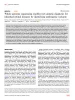 Whole genome sequencing enables new genetic diagnosis for inherited retinal diseases by identifying pathogenic variants