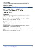 AI-POWERED FRAUD DETECTION IN BANKING: SAFEGUARDING FINANCIAL TRANSACTIONS