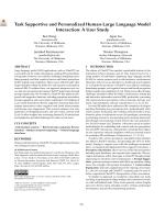Task Supportive and Personalized Human-Large Language Model Interaction: A User Study