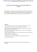 Prioritisation of oncology therapeutic targets using CRISPR-Cas9 screening