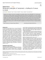 Molecular principles of metastasis: a hallmark of cancer revisited