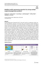 Modified crayfish optimization algorithm for solving multiple engineering application problems