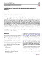 Machine Learning: Algorithms, Real-World Applications and Research Directions