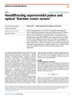 Nondiffracting supertoroidal pulses and optical “Kármán vortex streets”