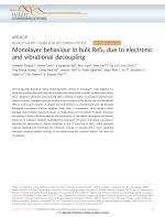 Monolayer behaviour in bulk ReS2 due to electronic and vibrational decoupling