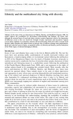 Ethnicity and the multicultural city: living with diversity