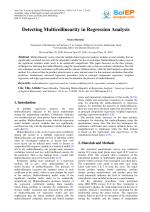 Detecting Multicollinearity in Regression Analysis