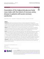 Association of the triglyceride glucose-body mass index with the extent of coronary artery disease in patients with acute coronary syndromes