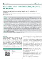Cancer statistics in China and United States, 2022: profiles, trends, and determinants