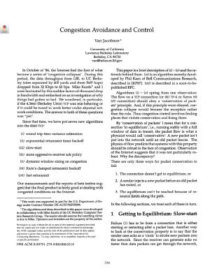 Congestion Avoidance and Control