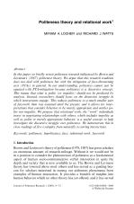 Politeness theory and relational work