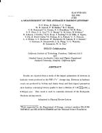 A MEASUREMENT OF THE AVERAGE B HADRON LIFETIME
