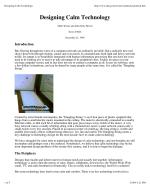 Designing Calm Technology