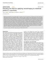 Elevating the field for applying neuroimaging to individual patients in psychiatry