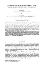 A SIMPLE MODEL OF THE ATMOSPHERIC BOUNDARY LAYER; SENSITIVITY TO SURFACE EVAPORATION