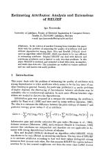 Estimating Attributes: Analysis and Extensions of RELIEF