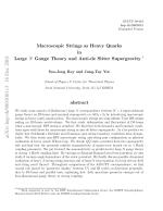 Macroscopic Strings as Heavy Quarks in Large N Gauge Theory and Anti-de Sitter Supergravity