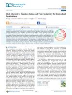 Click Chemistry: Reaction Rates and Their Suitability for Biomedical Applications