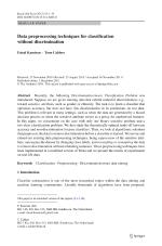 Data preprocessing techniques for classification without discrimination