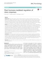 Plant hormone-mediated regulation of stress responses