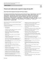 Thoracic and cardiovascular surgeries in Japan during 2021