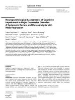 Neuropsychological Assessments of Cognitive Impairment in Major Depressive Disorder: A Systematic Review and Meta-Analysis with Meta-Regression