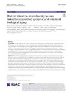 Distinct intestinal microbial signatures linked to accelerated systemic and intestinal biological aging