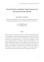 Thermal Properties of Graphene, Carbon Nanotubes and Nanostructured Carbon Materials