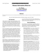 Human Information Behavior