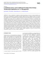 Combining Science and Traditional Ecological Knowledge: Monitoring Populations for Co-Management