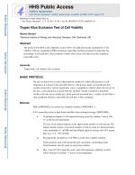 Trypan Blue Exclusion Test of Cell Viability