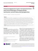 Immunosuppressive tumor microenvironment and immunotherapy of hepatocellular carcinoma: current status and prospectives