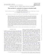 Plant nutrition for sustainable development and global health