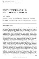 HOST SPECIALIZATION IN PHYTOPHAGOUS INSECTS