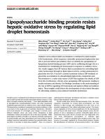 Lipopolysaccharide binding protein resists hepatic oxidative stress by regulating lipid droplet homeostasis