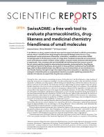 SwissADME: a free web tool to evaluate pharmacokinetics, drug-likeness and medicinal chemistry friendliness of small molecules
