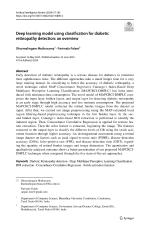 Deep learning model using classification for diabetic retinopathy detection: an overview