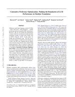 Contrastive Preference Optimization: Pushing the Boundaries of LLM Performance in Machine Translation