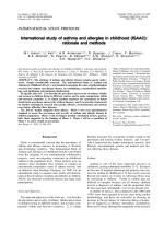 International study of asthma and allergies in childhood (ISAAC): rationale and methods