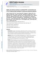 Safety and clinical activity of combined PD-1 (nivolumab) and CTLA-4 (ipilimumab) blockade in advanced melanoma patients