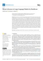 Recent Advances in Large Language Models for Healthcare