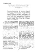 TOWARD A COGNITIVE SOCIAL LEARNING RECONCEPTUALIZATION OF PERSONALITY
