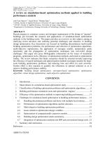 A review on simulation-based optimization methods applied to building performance analysis