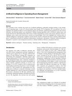 Artificial Intelligence in Operating Room Management
