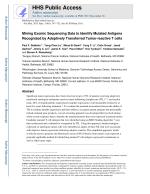 Mining Exomic Sequencing Data to Identify Mutated Antigens Recognized by Adoptively Transferred Tumor-reactive T cells