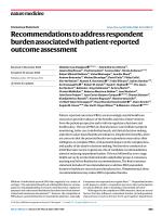 Recommendations to address respondent burden associated with patient-reported outcome assessment
