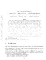 The Online Laboratory: Conducting Experiments in a Real Labor Market